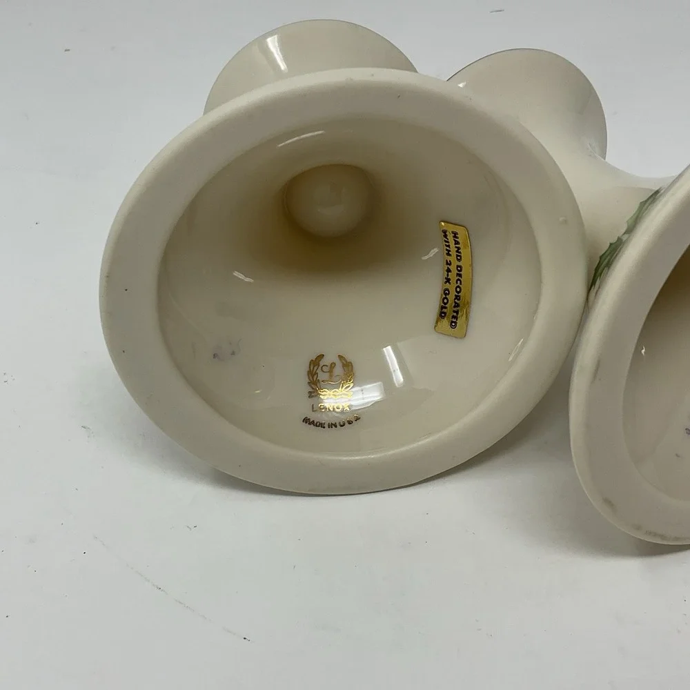 Lenox‎ Holiday Dimensions Set Of 2 Candlestick Holders Holly Berries Christmas